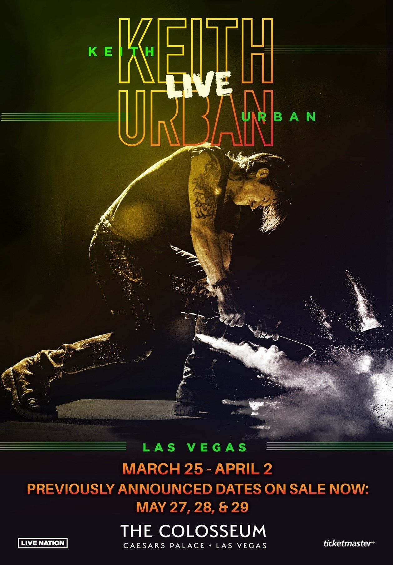 Keith Urban Announces Five New Las Vegas Residency Dates at The